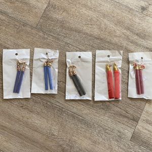 RED BLACK AND BLUE EARRING SET